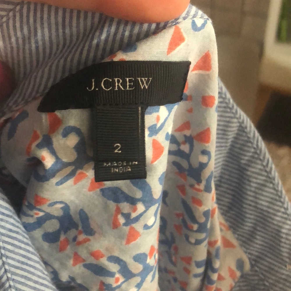 J. Crew Blue and Pink Floral Blouse - Picture 4 of 4